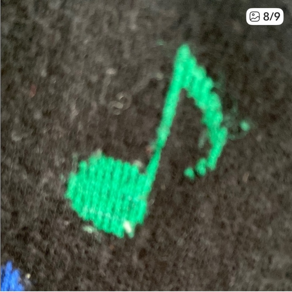 MUSICAL NOTE PATTERNED BLACK SOCKS - Picture 8 of 9